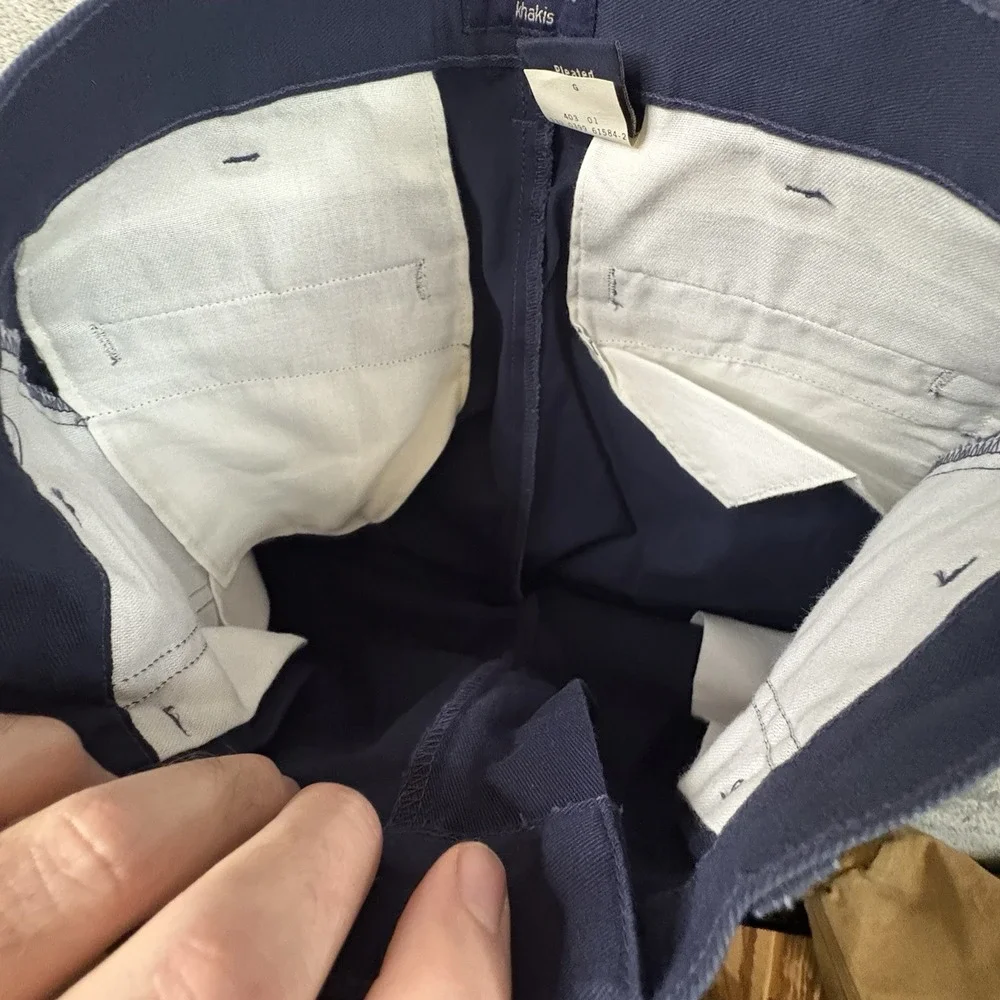 VTG 90s Dockers Boys 14 (28.5x28.5) Navy Pleated Chino Pants SEE DESC